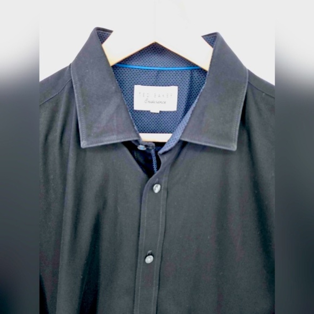 Ted Baker Black Solid Endurance Fit Shirt for men size 17 - Picture 4 of 11